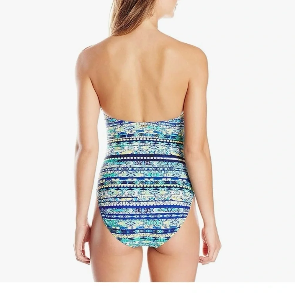 Jessica Simpson Women’s Totem V-Wire Bandeau Maillott One Piece Swimmingsuit wit